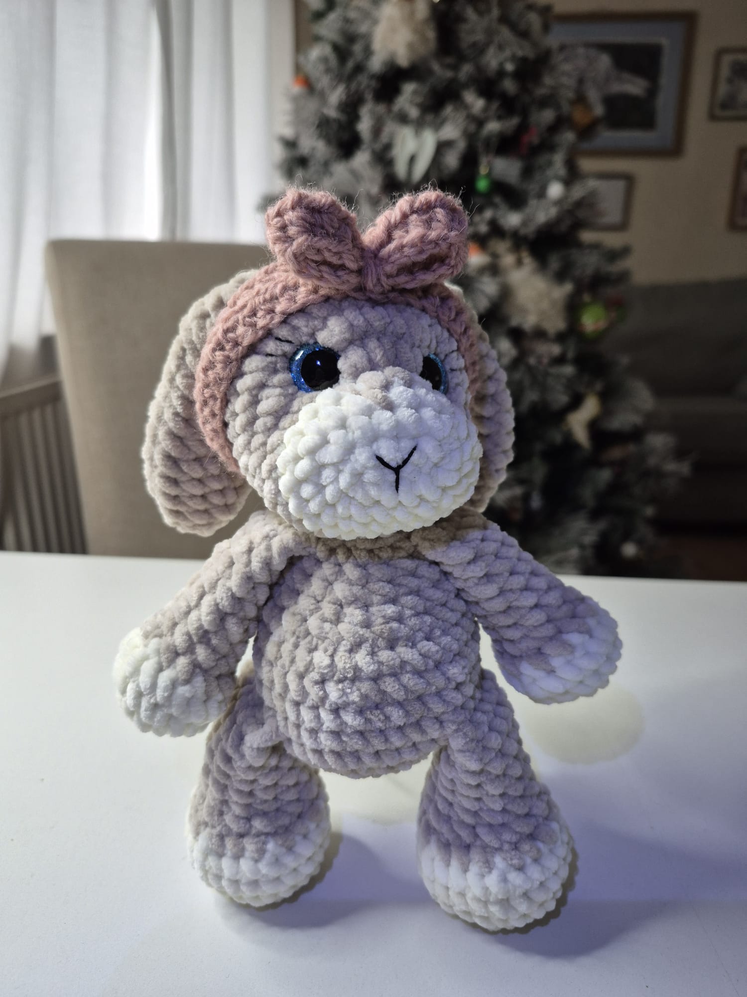 Esther The Bunny Plushie (Grey & Cream)